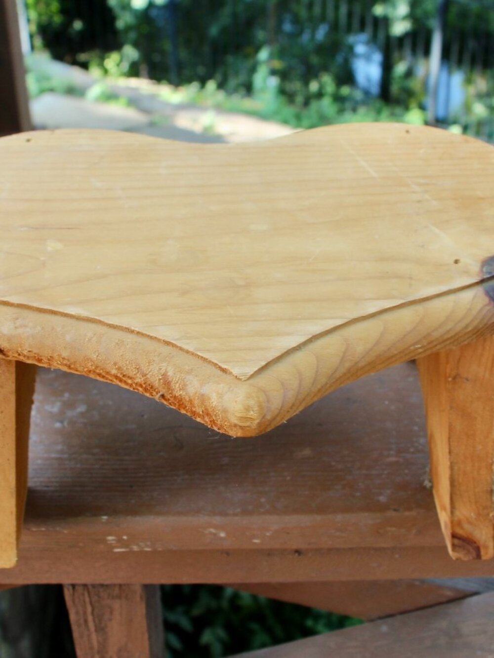 Wooden heart stool